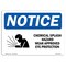 Signmission OSHA Notice Sign, 5" Height, 7" Width, Chemical Splash Hazard Wear Sign With Symbol, Landscape OS-NS-D-57-L-10566 - alternate 1